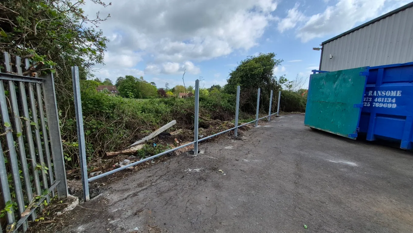 Commercial yard boundary — before